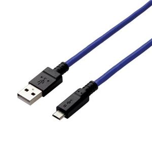 （まとめ） エレコム 2A対応高耐久microUSBケーブル MPA-AMBS2U15BU 【×5セット】