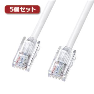 5個セット サンワサプライ 抗菌CAT5eLANケーブル KB-T5KK-03WX5