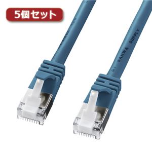 5個セット サンワサプライ ツメ折れ防止カテゴリ5eSTPLANケーブル KB-STPTS-10BLX5