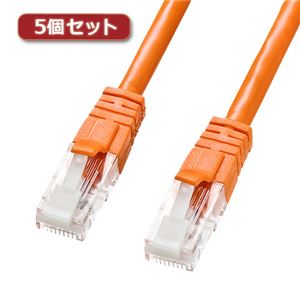 5個セット サンワサプライ つめ折れ防止カテゴリ6LANケーブル KB-T6TS-10DX5