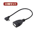 変換名人 10個セット USBmicro HOST L型ケーブル20（左L） USBMCH-20LLX10