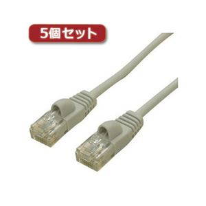 5個セット ミヨシ カテゴリ-6スリムLANケーブル 3m ホワイト TWH-603WHX5