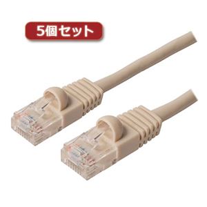 5個セット ミヨシ カテ5eストレ-トLANケーブル 10m アイボリ- TWN-510IVX5