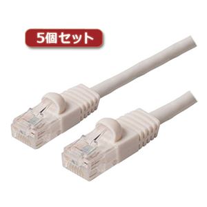 5個セット ミヨシ カテ6ストレ-トLANケーブル 7m ホワイト TWN-607WHX5