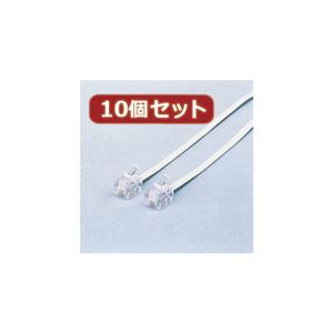 10個セット エレコム スリムモジュラケーブル（白） MJ-15WHX10