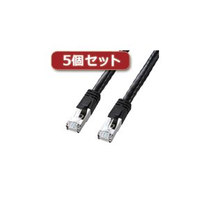 5個セット サンワサプライ PoE CAT6LANケーブル（10m） KB-T6POE-10BKX5