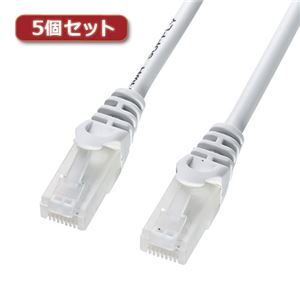 5個セット サンワサプライ ツメ折れ防止CAT5eLANケーブル LA-Y5TS-20X5