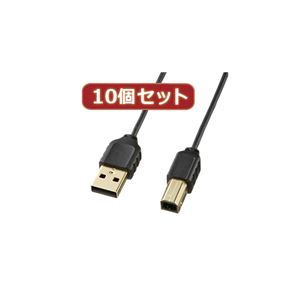 10個セットサンワサプライ 極細USBケーブル（USB2.0A-Bタイプ） KU20-SL10BKX10