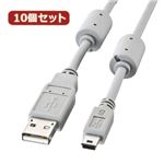 10個セット サンワサプライ ミニUSBケーブル（5.0m） KU-AMB550X10