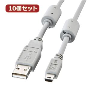 10個セット サンワサプライ ミニUSBケーブル（1.0m） KU-AMB510X10