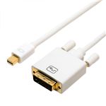 （まとめ） ミヨシ FullHD対応 miniDisplayPort-DVI-Dケーブル ホワイト 2m DPC-2KDV20／WH 【×2セット】