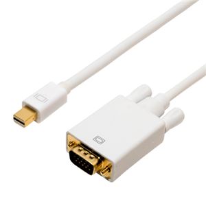 （まとめ） ミヨシ FullHD対応 miniDisplayPort-D-subケーブル ホワイト 2m DPC-2KDS20／WH 【×3セット】