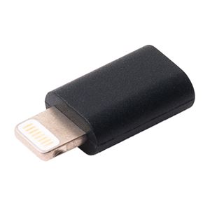 （まとめ） ミヨシ USB2.0 microB-ライトニングコネクタ変換アダプタ ブラック USA-MCL 【×5セット】