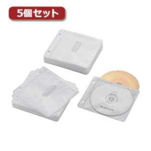 5個セットエレコム Blu-ray・CD・DVD対応不織布ケース 2穴 CCD-NBWB120WH CCD-NBWB120WHX5