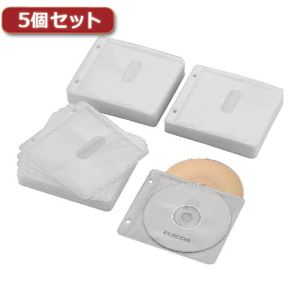 5個セットエレコム Blu-ray・CD・DVD対応不織布ケース 2穴 CCD-NBWB240WH CCD-NBWB240WHX5