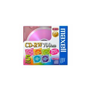 （まとめ） maxell 1〜4倍速対応 データ用CD-RWメディア（700MB・5枚） CDRW80MIX1P5S 【×5セット】