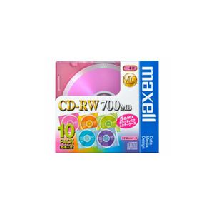 （まとめ） maxell 1〜4倍速対応 データ用CD-RWメディア （700MB・10枚） CDRW80MIX1P10S 【×5セット】