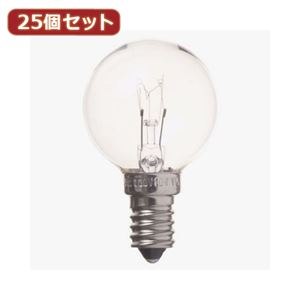 YAZAWA 25個セット ベビーボール球40WクリアE14 G401440CX25