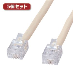 5個セット サンワサプライ シールド付ツイストモジュラーケーブル TEL-ST-10N2X5