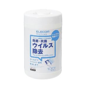 （まとめ） エレコム ウイルス除去クリーナー ウェットティッシュボトルタイプ WC-VR100 【×5セット】