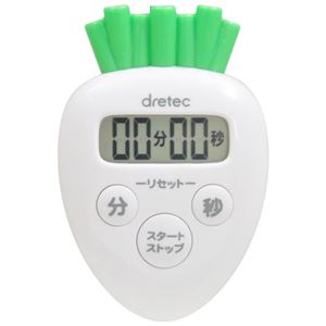 （まとめ） DRETEC だいこん／にんじんタイマー ホワイト T-545WT 【×5セット】