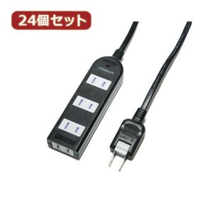 YAZAWA 24個セット ノイズフィルター付AV機器タップ Y02KNS402BKX24