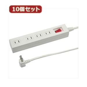 YAZAWA 10個セット集中スイッチ付節電タップ Y02412WHX10