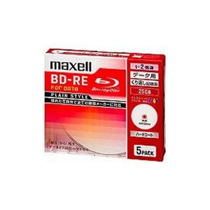 （まとめ） maxell データ用BD-RE 2倍速 5枚組 BE25PPLWPA.5S 【×5セット】