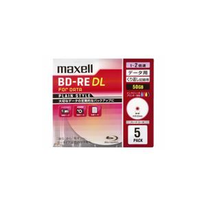 （まとめ） maxell 1-2倍速対応データ用ブルーレイディスクBD-RE DL（50GB・5枚） BE50PPLWPA.5S 【×2セット】