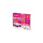 （まとめ） maxell BEV50WPE5S 録画用BD-RE ひろびろ美白レーベルディスク 1-2倍 50GB 5枚 うす型5mmケース 【×2セット】