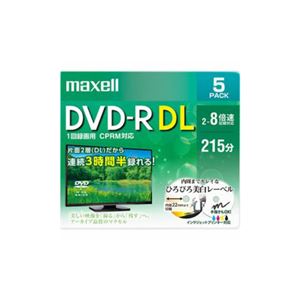 （まとめ） maxell DRD215WPE5S 8倍速対応DVD-R DL 215分 5枚パック 【×5セット】