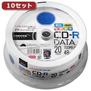 10セットHI DISC CD-R（データ用）高品質 20枚入 TYCR80YPW20SPX10