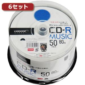 6セットHI DISC CD-R（音楽用）高品質 50枚入 TYCR80YMP50SPX6