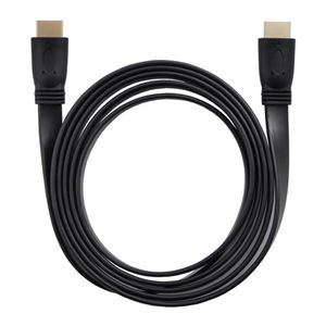 （まとめ） HDMIケーブル フラット 2m HDMIver1.4 金メッキ端子 High Speed HDMI Cable ブラック AS-CAVS001 【×5セット】