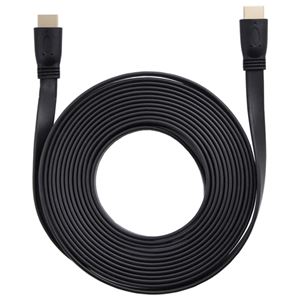 （まとめ） HDMIケーブル フラット 5m HDMIver1.4 金メッキ端子 High Speed HDMI Cable ブラック AS-CAVS003 【×5セット】