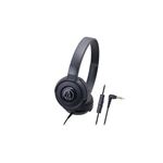 （まとめ） Audio-Technica オーディオテクニカ スマートフォン用ポータブルヘッドホン ATH-S100iS BK 【×2セット】