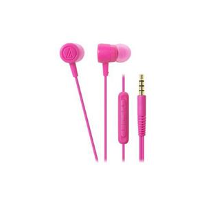 （まとめ） Audio-Technica オーディオテクニカ iPod／iPhone／iPad専用インナーイヤーヘッドホン 「dip neon color」 （ピンク） ATH-CKL220i-PK 【×2セット】