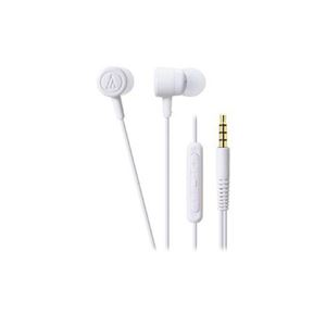 （まとめ） Audio-Technica オーディオテクニカ iPod／iPhone／iPad専用インナーイヤーヘッドホン 「dip neon color」 （ホワイト） ATH-CKL220i-WH 【×2セット】
