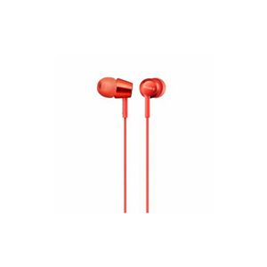 （まとめ） ソニー MDR-EX155AP-R マイク＆コントローラー搭載 ダイナミック密閉型カナルイヤホン レッド 【×2セット】