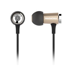 NAGAOKA アルミニウムボディ ハイレゾ対応高音質イヤホン シャンパンゴールド P609CGD