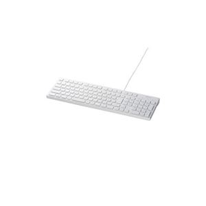 （まとめ） BUFFALO バッファロー USB接続 有線スタイリッシュキーボード ホワイト BSKBU15WHWH 【×2セット】