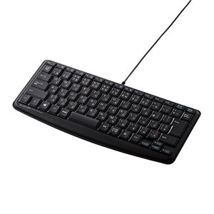 （まとめ） エレコム 有線ミニキーボード／メンブレン式／静音設計／ブラック TK-FCM089SBK 【×2セット】