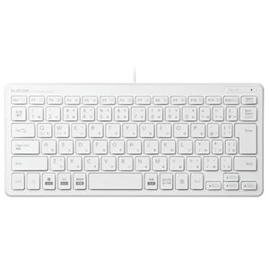 エレコム 有線ミニキーボード／パンタグラフ式／薄型／ホワイト TK-FCP096WH