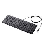 エレコム 有線コンパクトキーボード／パンタグラフ式／薄型／ブラック TK-FCP097BK