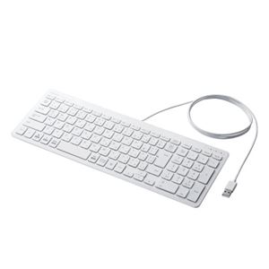 エレコム 有線コンパクトキーボード／パンタグラフ式／薄型／ホワイト TK-FCP097WH