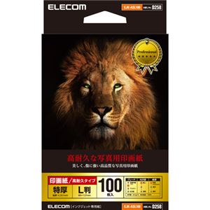 （まとめ） エレコム 光沢写真用紙／印画紙特厚／高耐久／L判／100枚 EJK-ASL100 【×5セット】