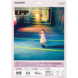 （まとめ） エレコム 写真用紙／エフェクトフォトペーパー／キャンバス／A4／10枚 EJK-EFCVA410 【×5セット】
