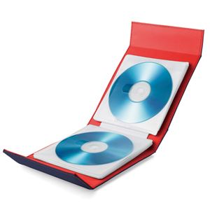 （まとめ） エレコム CD／DVD／Blu-ray対応手帳型メディアケース／マグネット開閉／24枚収納／ネイビー CCD-CB24NV 【×5セット】
