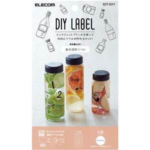 （まとめ） エレコム DIYラベル（耐水・透明・光沢） EDT-DIY1 【×5セット】