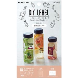 （まとめ） エレコム DIYラベル（耐水・透明・光沢） EDT-DIY3 【×5セット】